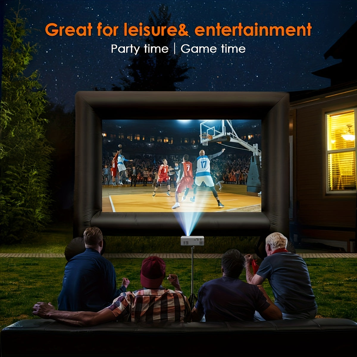 Compact Projector That Supports 1080P, Features USB Connectivity, And Comes with a Remote Control. It Is Compatible with Smartphones, Tablets, Laptops, TV Sticks, And USB Drives. It Includes a Desktop Mount, LCD Display, Powe