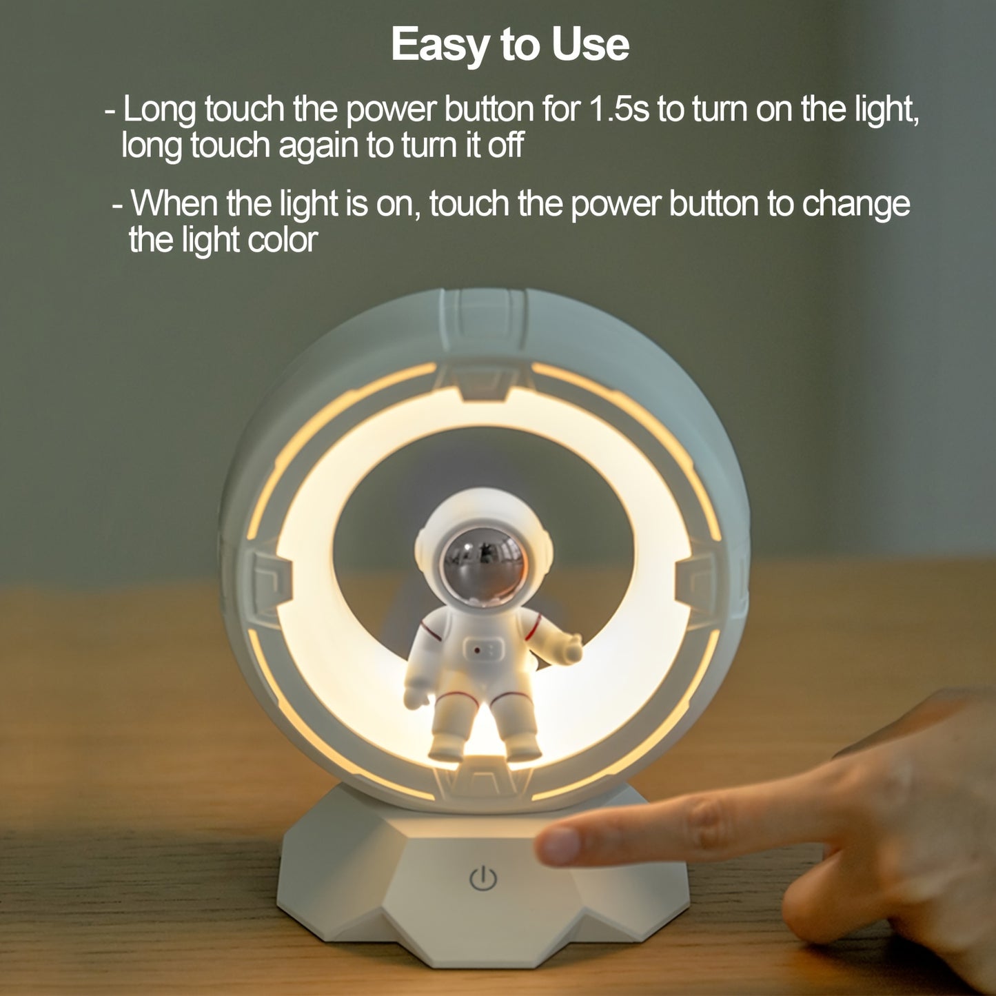 Astronaut Night Light, Rechargeable Bedside Lamp, 3 Color Lights, 4 Adjustable Brightness Levels, Bedroom Sleep Light, Astronaut Desktop Decoration, Birthday Gift, Christmas Gift