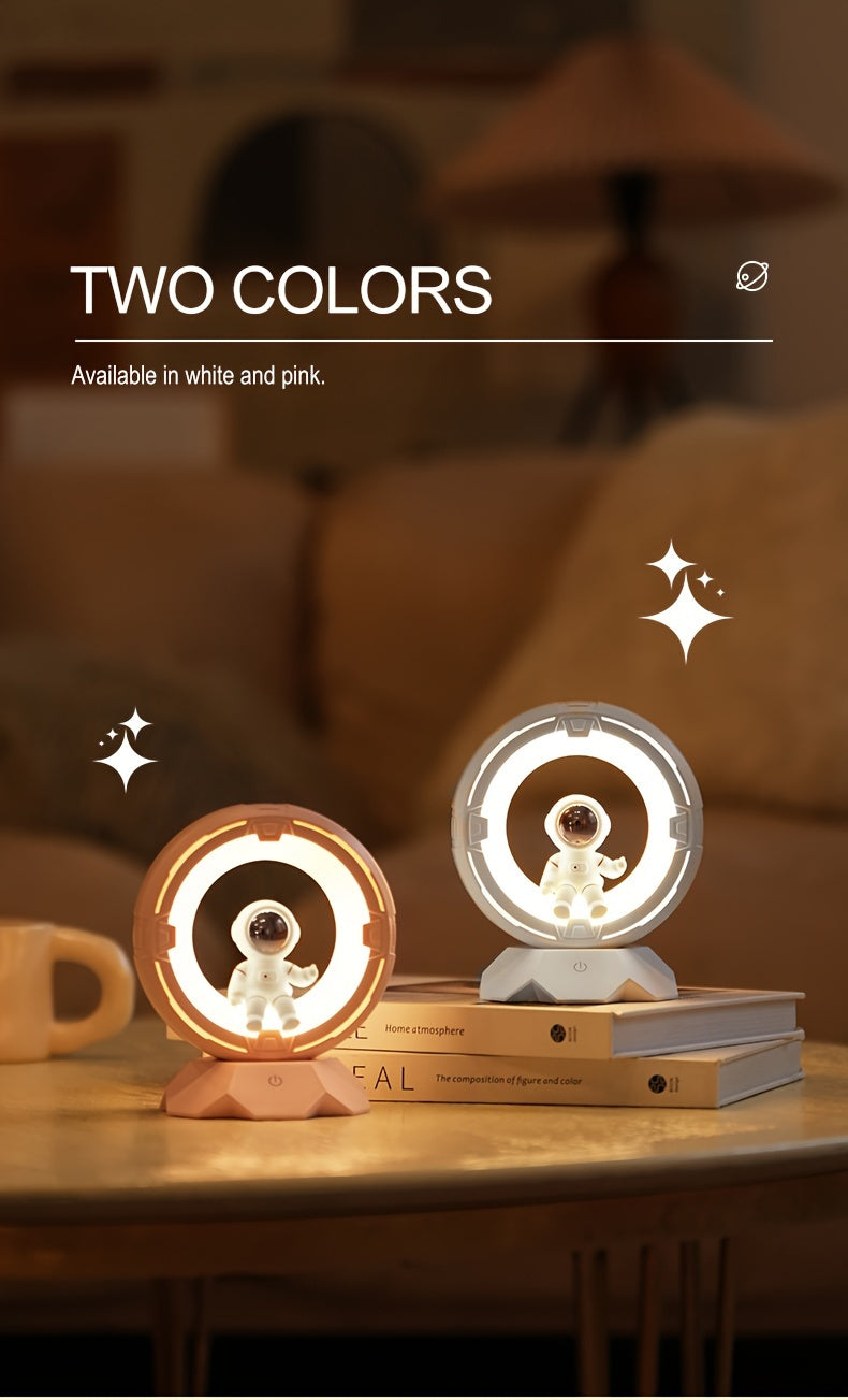 Astronaut Night Light, Rechargeable Bedside Lamp, 3 Color Lights, 4 Adjustable Brightness Levels, Bedroom Sleep Light, Astronaut Desktop Decoration, Birthday Gift, Christmas Gift