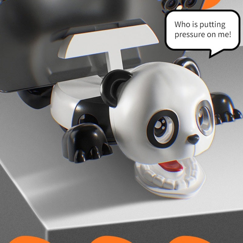 A Rampaging Panda Coaster - an Interactive Desktop Ornament Featuring a Fun And Humorous Design with a "Surprise Glare!" It Serves As Both a Mobile Phone Stand And a Coaster, Making It Ideal for Pranks And Gaming Enjoyment
