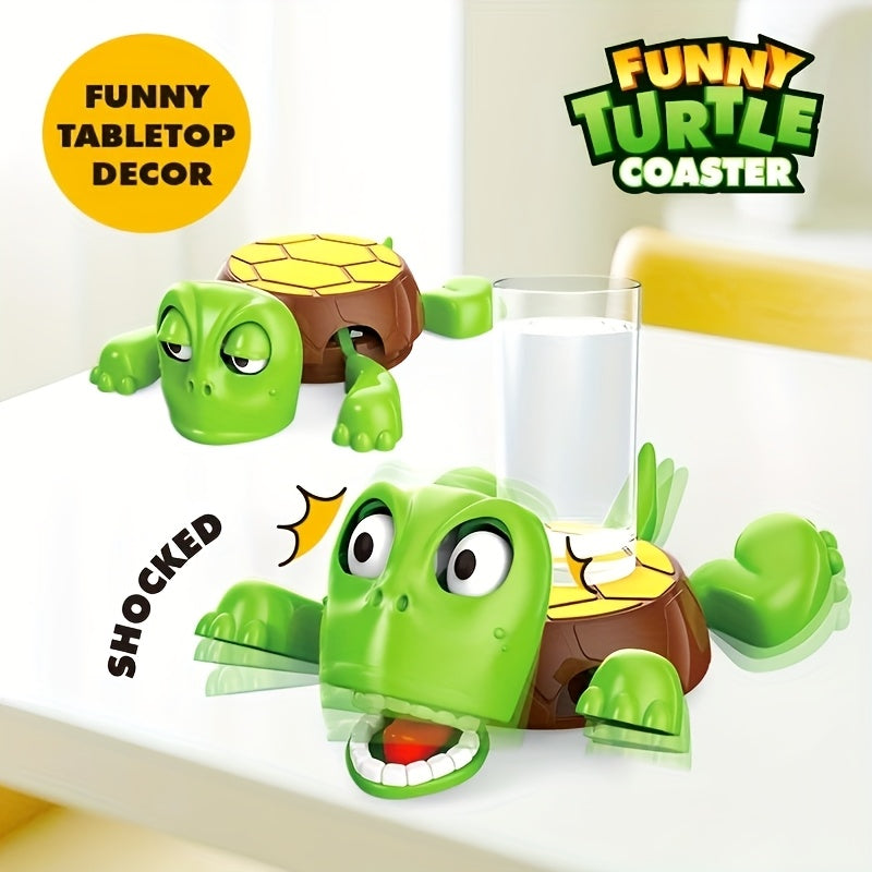 [2025 New Model] Quirky Turtle Coaster with Pressed Eyes - A Whimsical Stress-Relief Coaster Featuring a Cartoon Turtle Design, Perfect for Keeping Coffee Or Tea Warm, an Ideal Holiday Gift for Home Decor, Turtle Ornaments (A