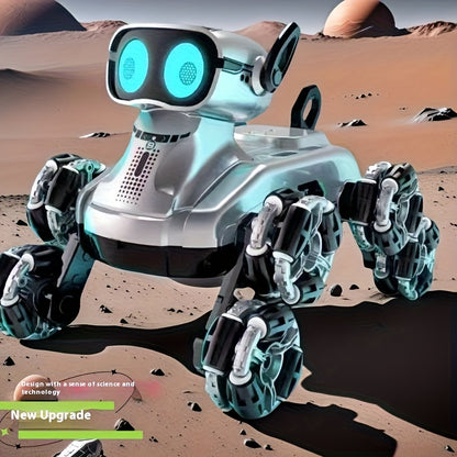 8-Wheel Enhanced Robotic Dog, Intelligent Stunt Toy Vehicle, Gesture-Controlled Dual-Mode Transforming Climbing Car, Off-Road Toy Vehicle, Dual-Power Battery, a Beloved Holiday Gift for Kids