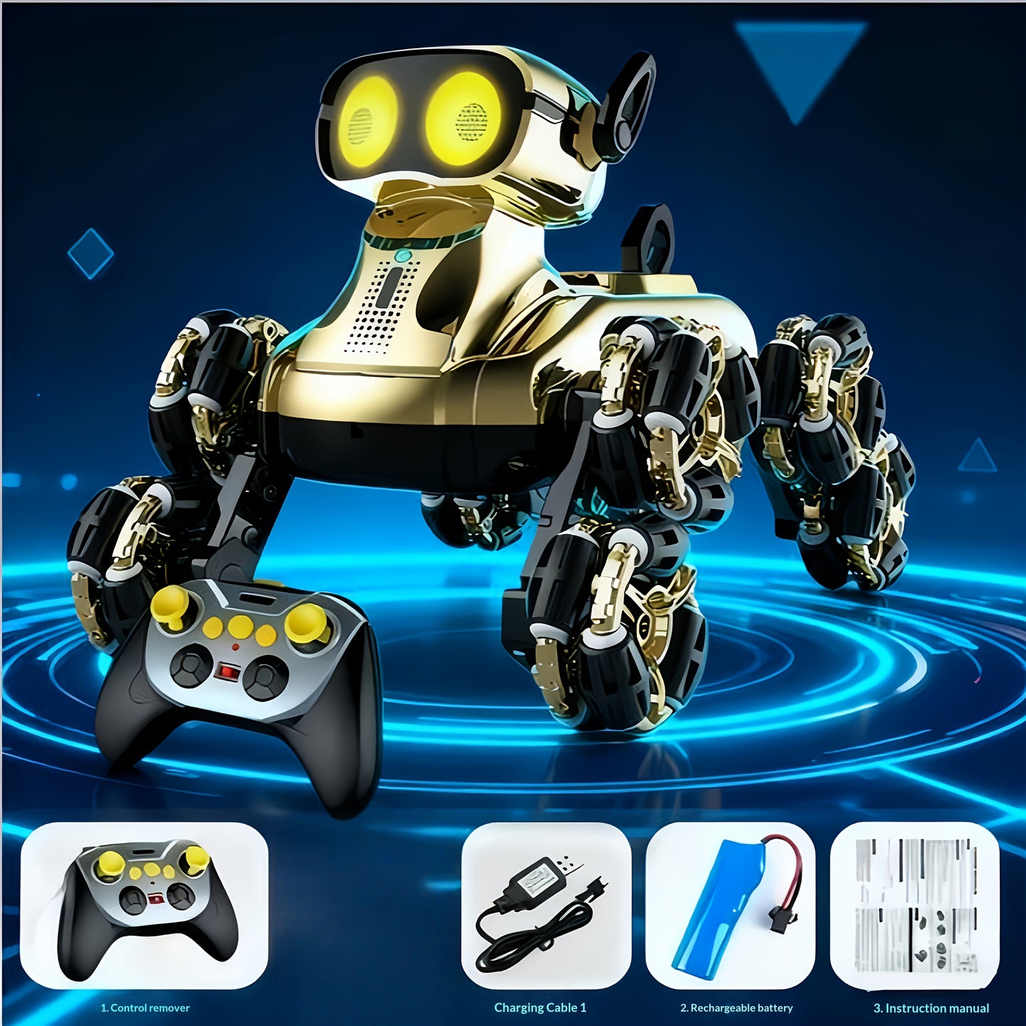 8-Wheel Enhanced Robotic Dog, Intelligent Stunt Toy Vehicle, Gesture-Controlled Dual-Mode Transforming Climbing Car, Off-Road Toy Vehicle, Dual-Power Battery, a Beloved Holiday Gift for Kids