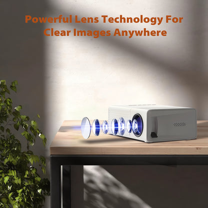 Compact Projector That Supports 1080P, Features USB Connectivity, And Comes with a Remote Control. It Is Compatible with Smartphones, Tablets, Laptops, TV Sticks, And USB Drives. It Includes a Desktop Mount, LCD Display, Powe